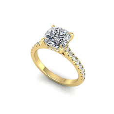 OctaPearl 1.5 ct Cushion Hidden Halo Lab Grown Diamond Engagement Ring with Accent Diamonds - alternate view