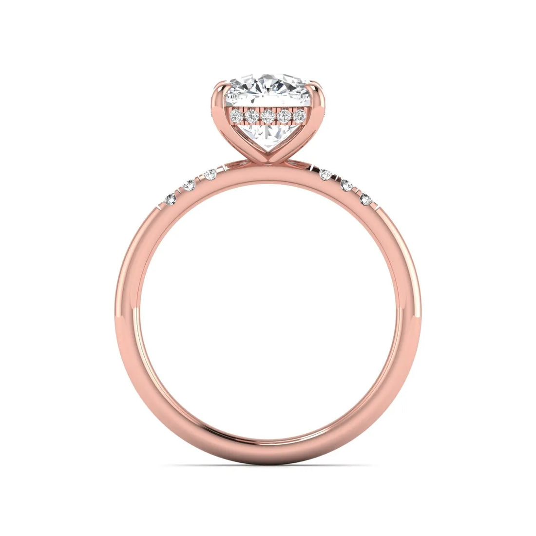 OctaPearl 2.5 ct Cushion Hidden Halo Lab Grown Diamond Engagement Ring