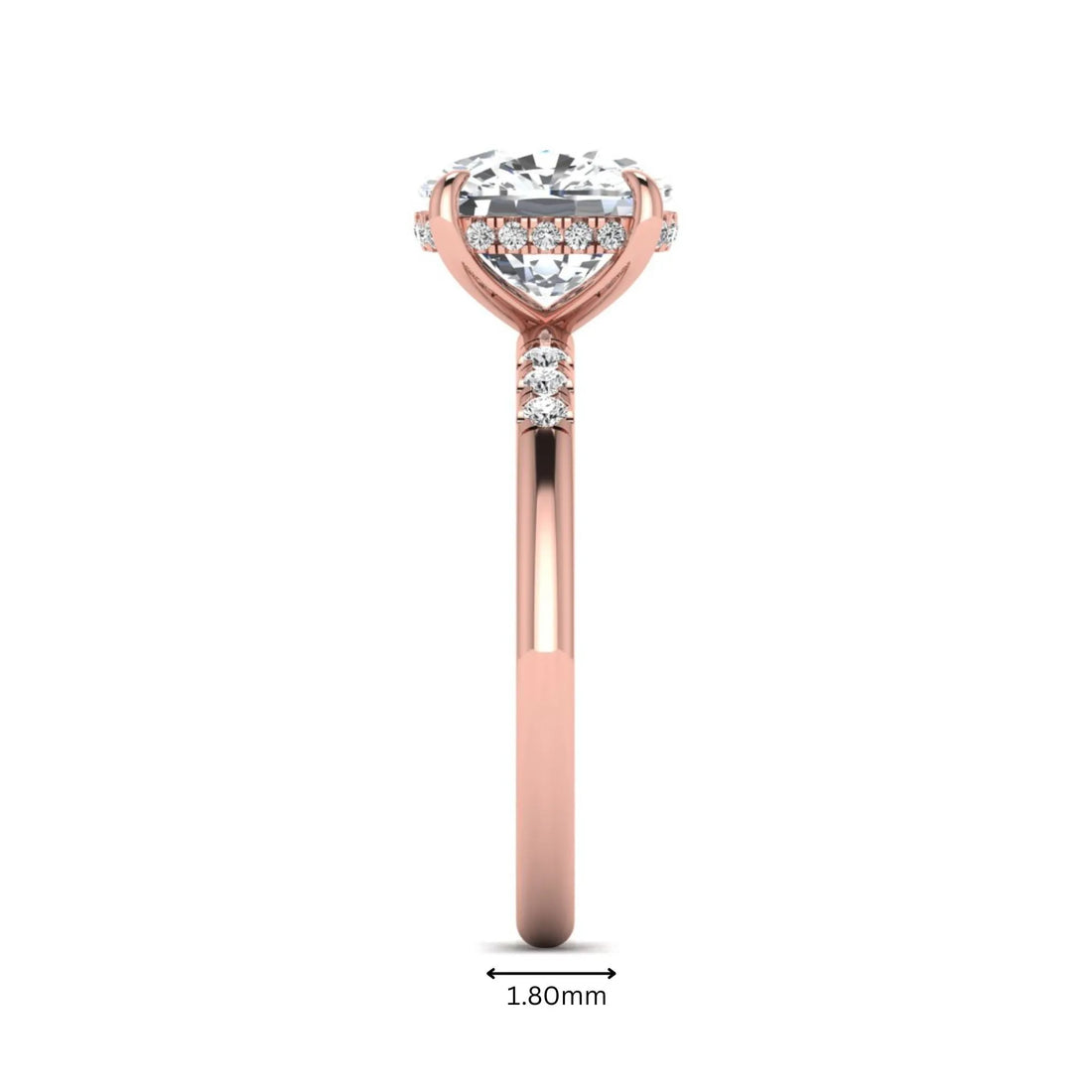 OctaPearl 2.5 ct Cushion Hidden Halo Lab Grown Diamond Engagement Ring