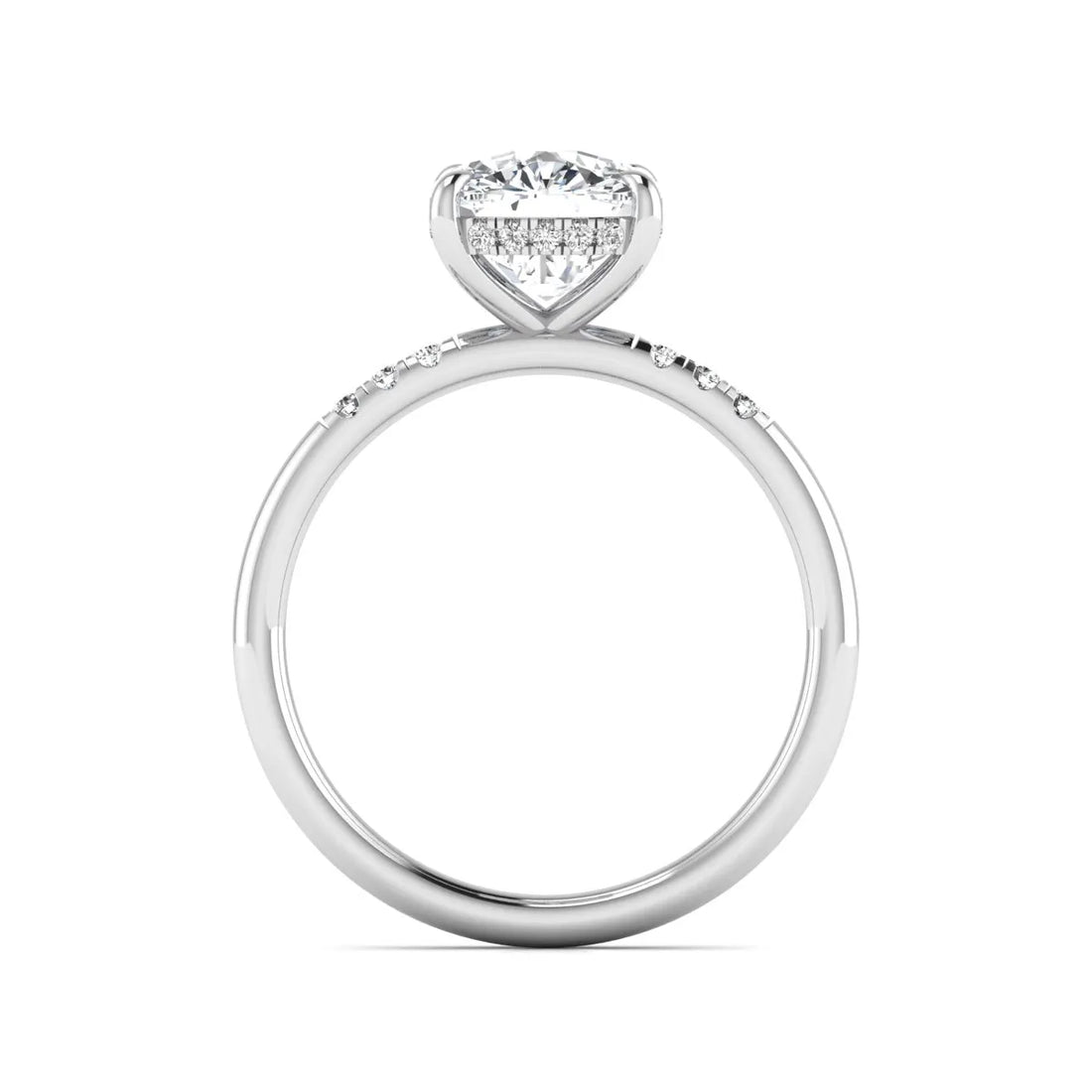 OctaPearl 2.5 ct Cushion Hidden Halo Lab Grown Diamond Engagement Ring