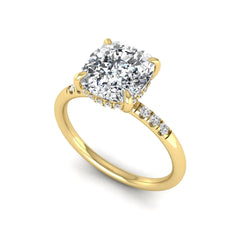 OctaPearl 2.5 ct Cushion Hidden Halo Lab Grown Diamond Engagement Ring - alternate view