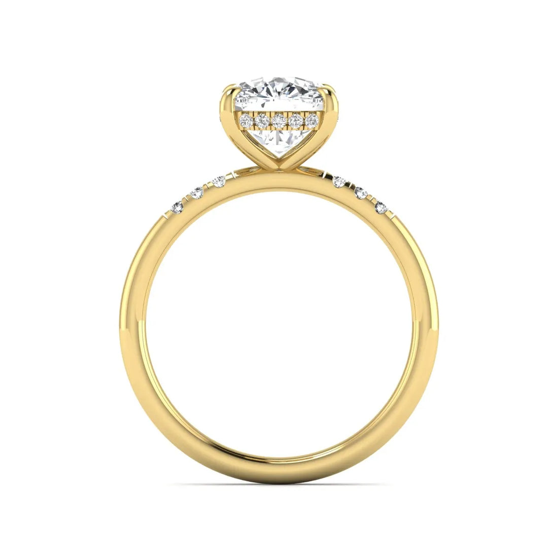 OctaPearl 2.5 ct Cushion Hidden Halo Lab Grown Diamond Engagement Ring