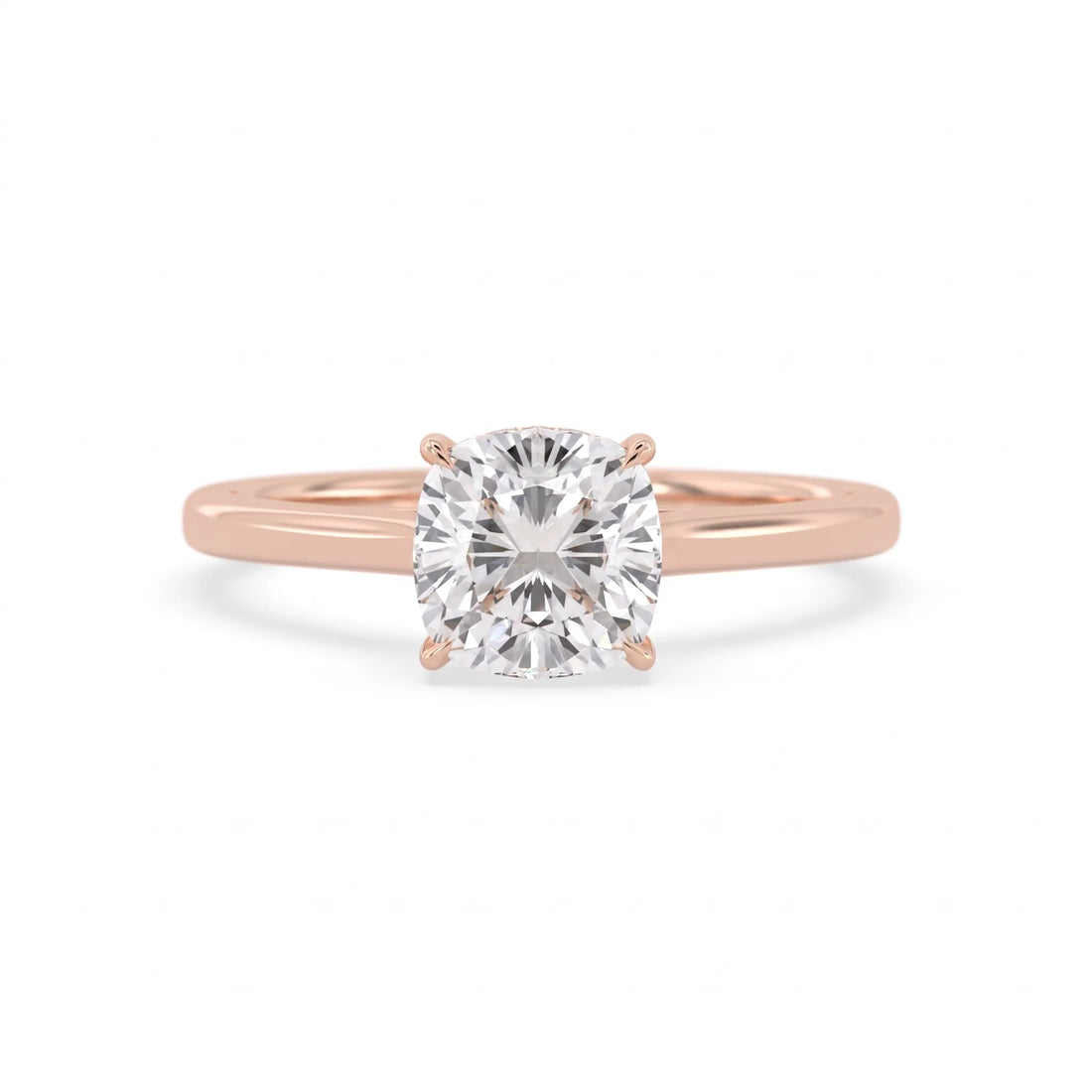 OctaPearl 1.5 ct Cushion Hidden Halo Solitaire Lab Grown Diamond Engagement Ring