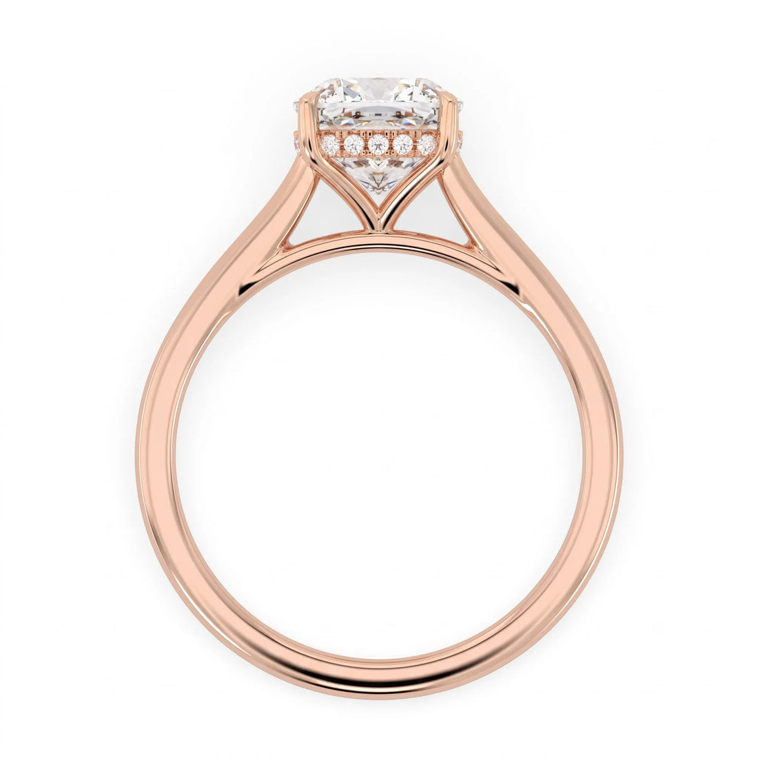 OctaPearl 1.5 ct Cushion Hidden Halo Solitaire Lab Grown Diamond Engagement Ring