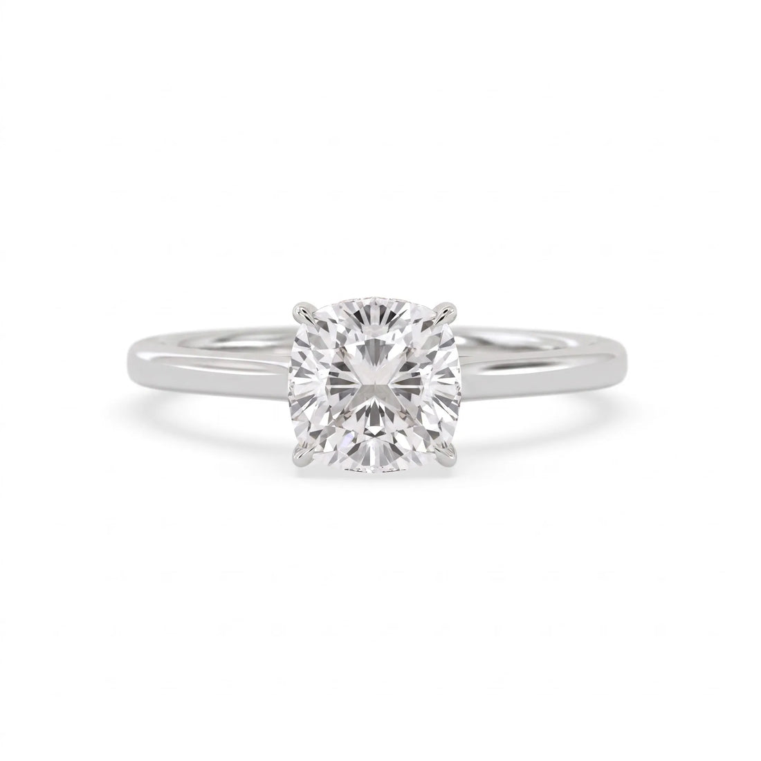 OctaPearl 1.5 ct Cushion Hidden Halo Solitaire Lab Grown Diamond Engagement Ring