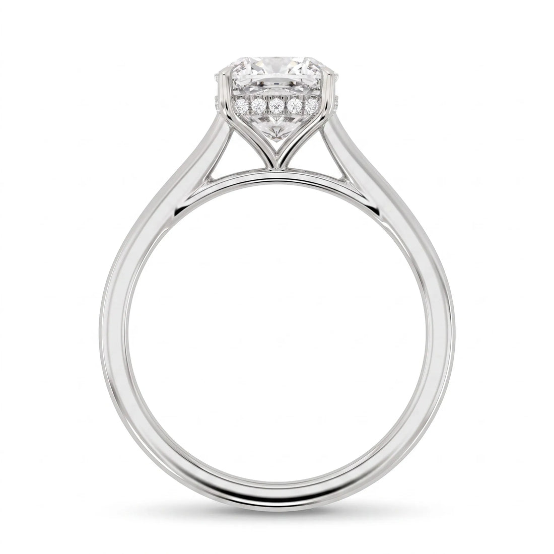 OctaPearl 1.5 ct Cushion Hidden Halo Solitaire Lab Grown Diamond Engagement Ring