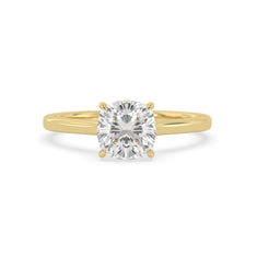 OctaPearl 1.5 ct Cushion Hidden Halo Solitaire Lab Grown Diamond Engagement Ring