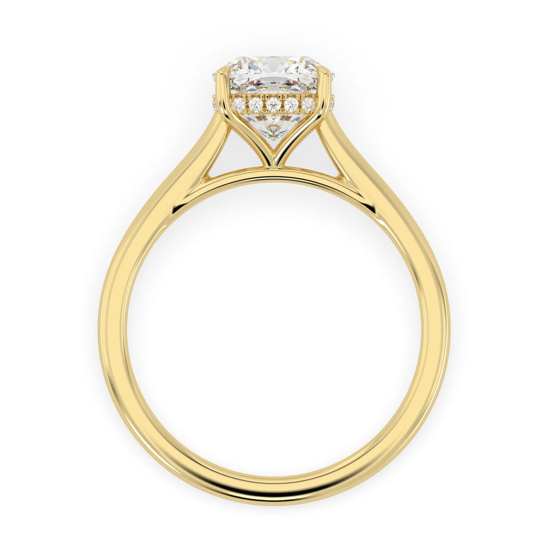 OctaPearl 1.5 ct Cushion Hidden Halo Solitaire Lab Grown Diamond Engagement Ring
