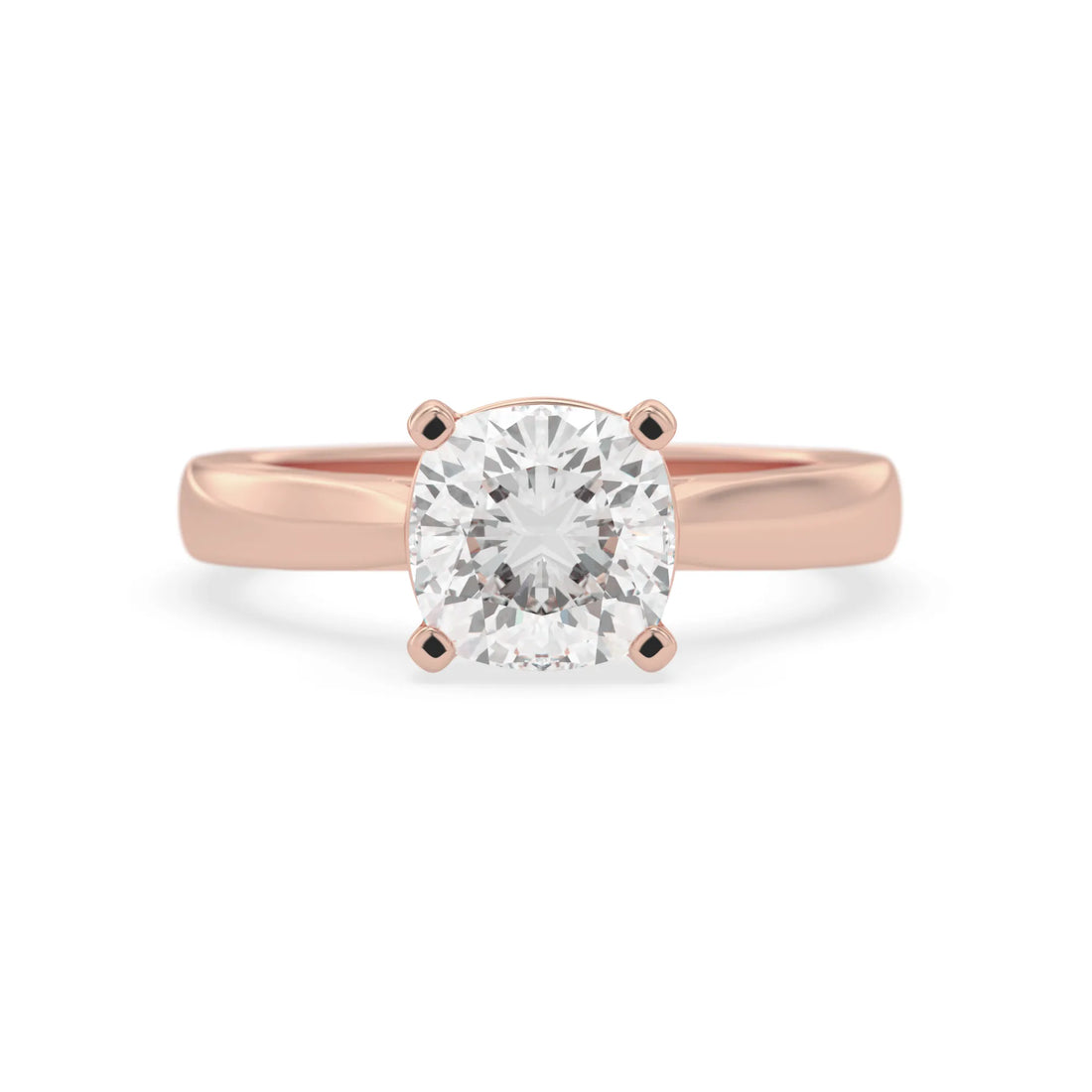 OctaPearl 2 ct Cushion Cut Lab Grown Diamond Solitaire Engagement Ring