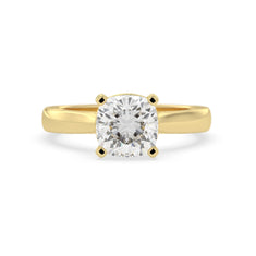 OctaPearl 2 ct Cushion Cut Lab Grown Diamond Solitaire Engagement Ring