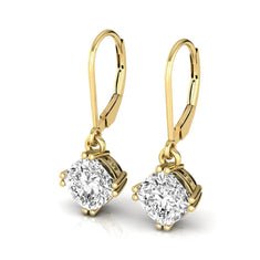 OctaPearl Cushion Prong Set Lab Grown Diamond Drop Earrings