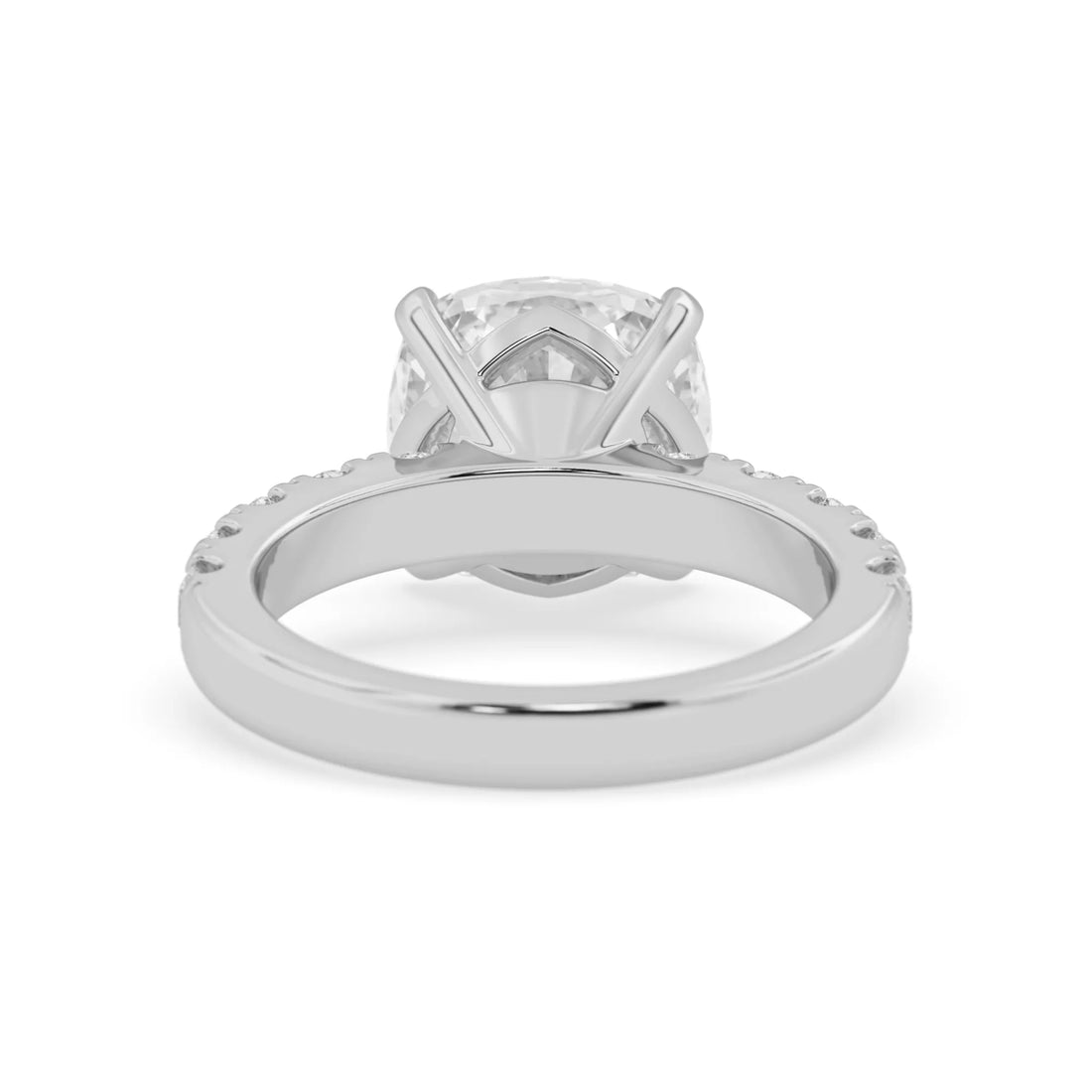 OctaPearl 3 ct Cushion Lab Grown Diamond Pave Engagement Ring
