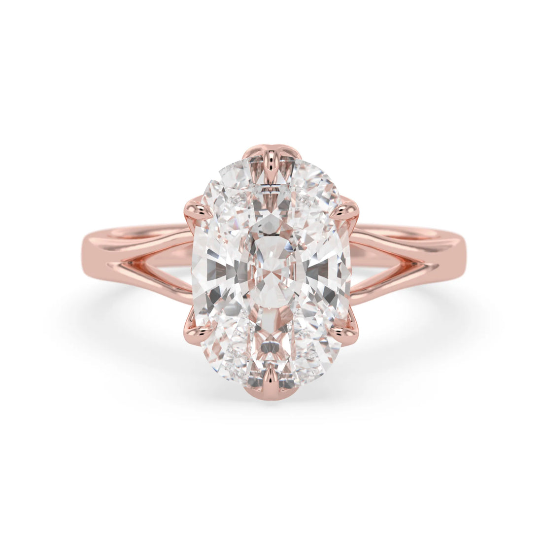 OctaPearl 4.5 ct Cushion Lab Grown Diamond Split Shank Solitaire Engagement Ring