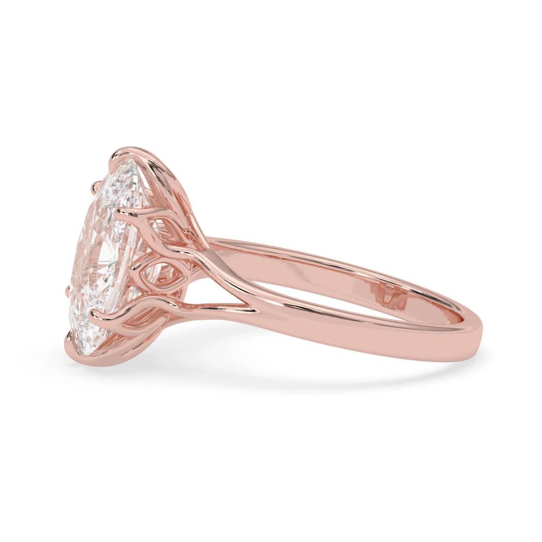 OctaPearl 4.5 ct Cushion Lab Grown Diamond Split Shank Solitaire Engagement Ring
