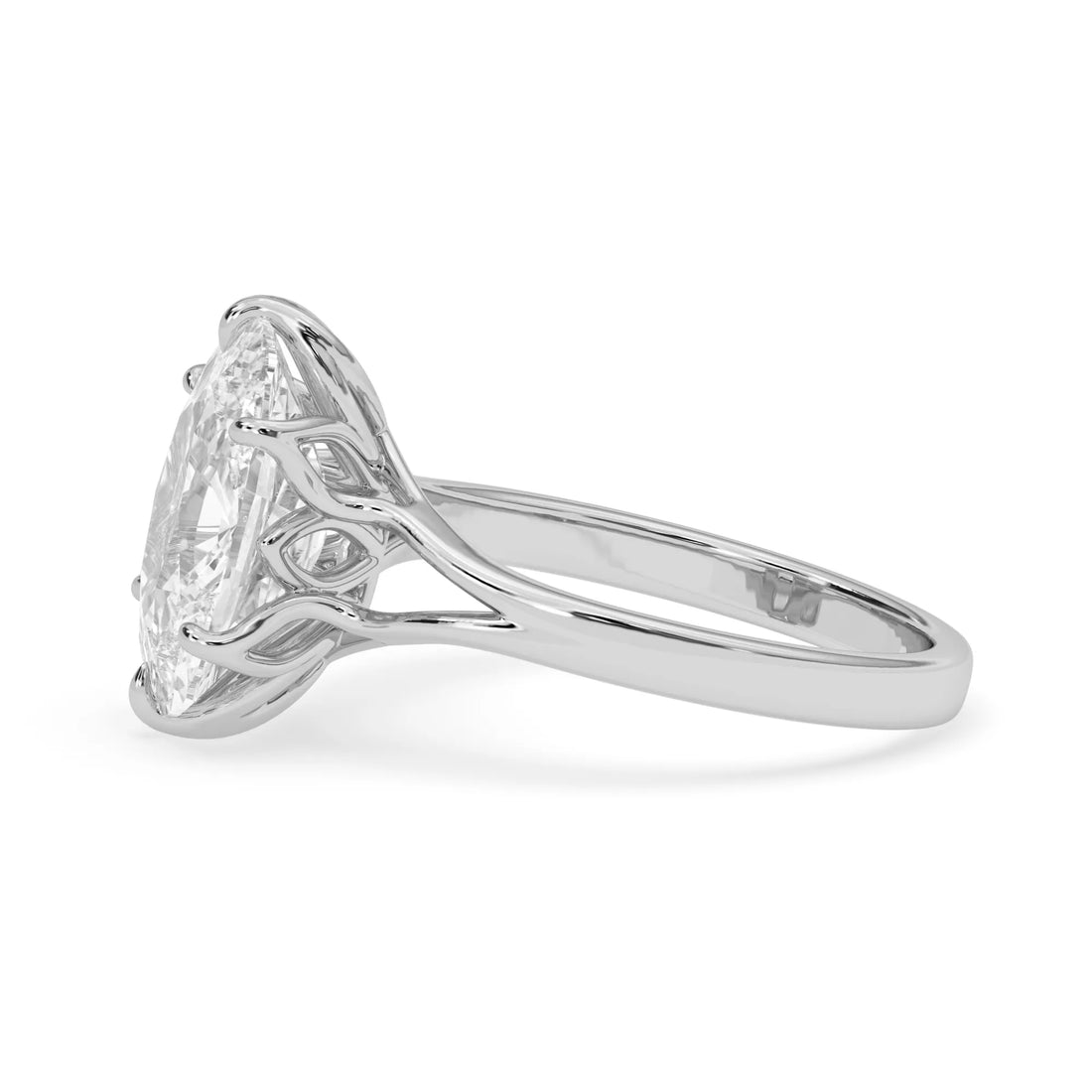 OctaPearl 4.5 ct Cushion Lab Grown Diamond Split Shank Solitaire Engagement Ring