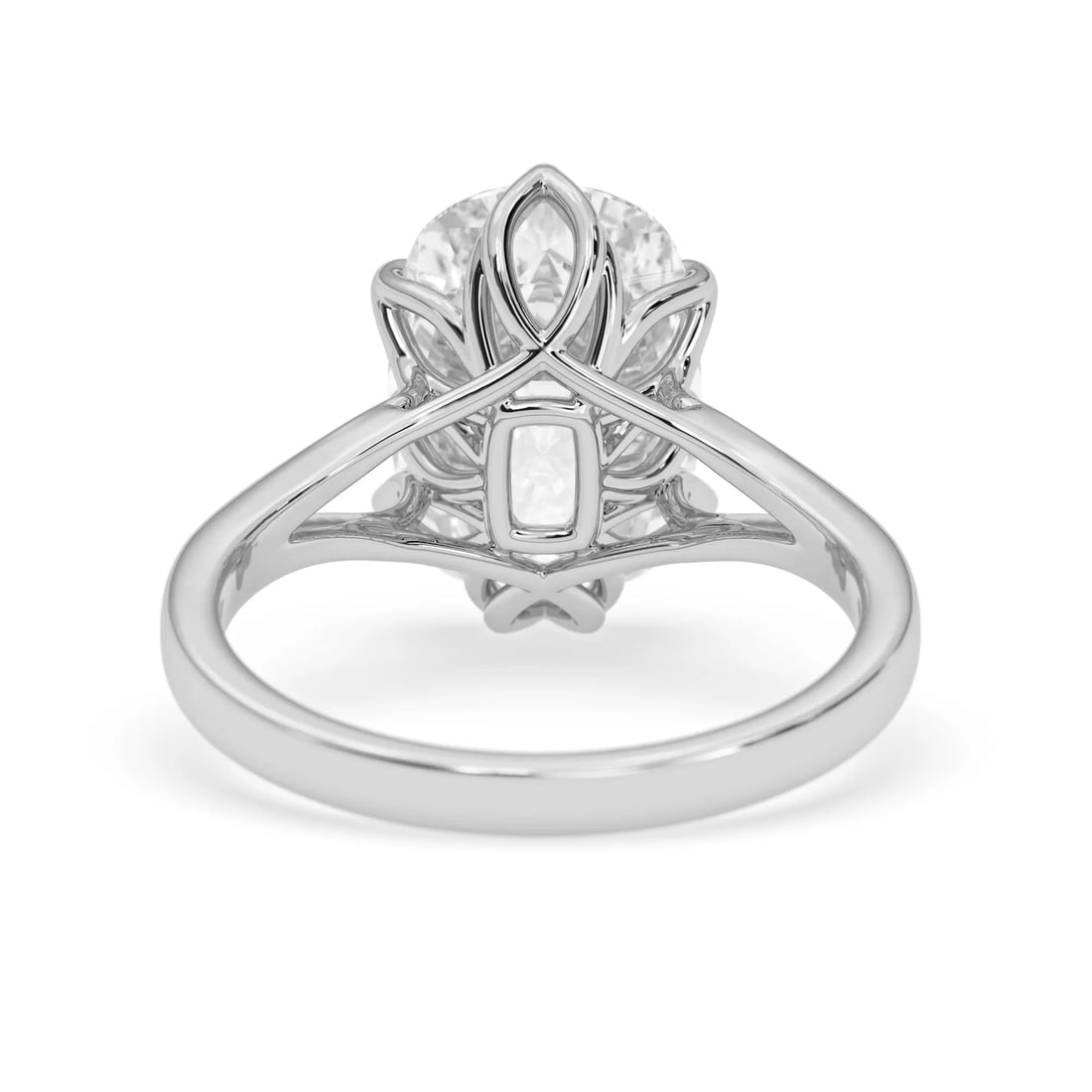 OctaPearl 4.5 ct Cushion Lab Grown Diamond Split Shank Solitaire Engagement Ring