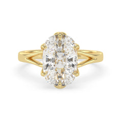 OctaPearl 4.5 ct Cushion Lab Grown Diamond Split Shank Solitaire Engagement Ring