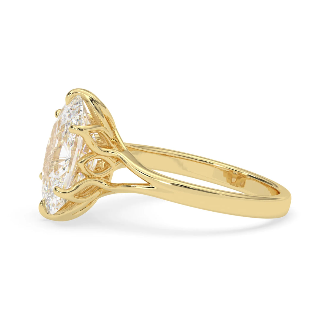 OctaPearl 4.5 ct Cushion Lab Grown Diamond Split Shank Solitaire Engagement Ring