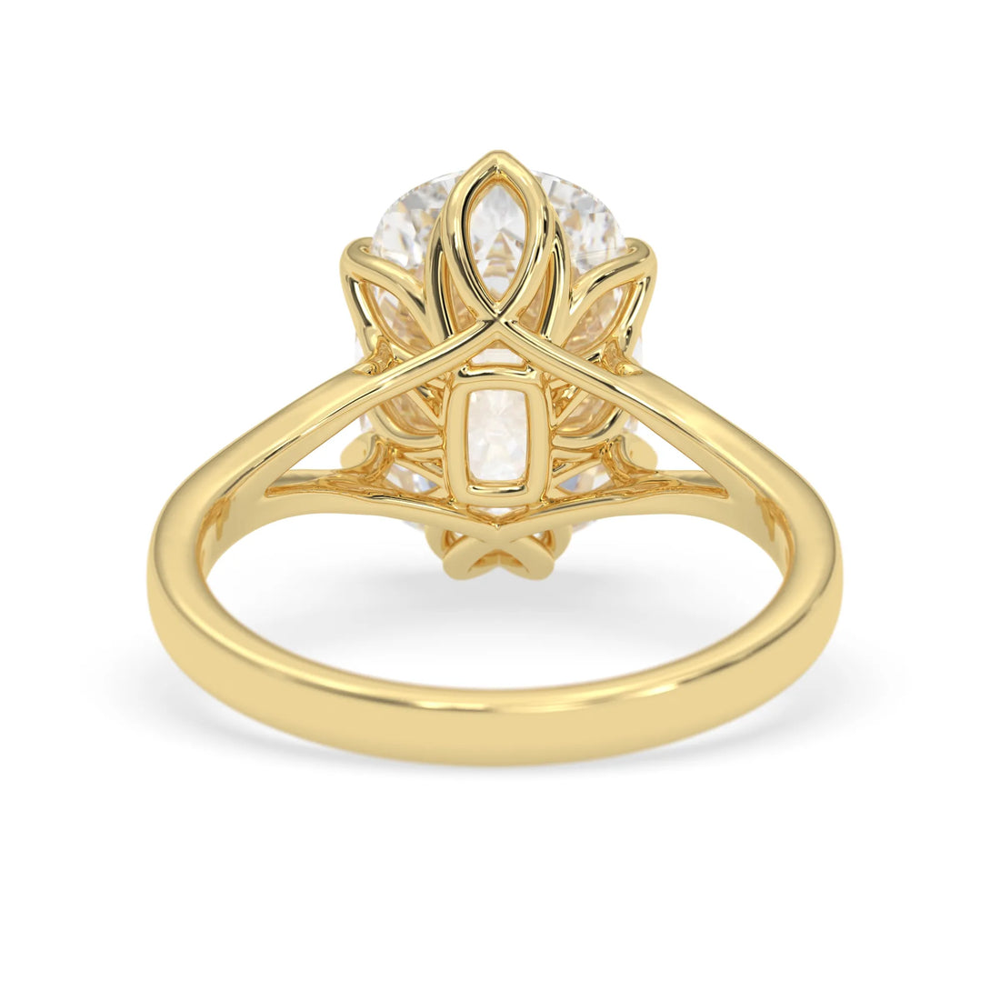 OctaPearl 4.5 ct Cushion Lab Grown Diamond Split Shank Solitaire Engagement Ring