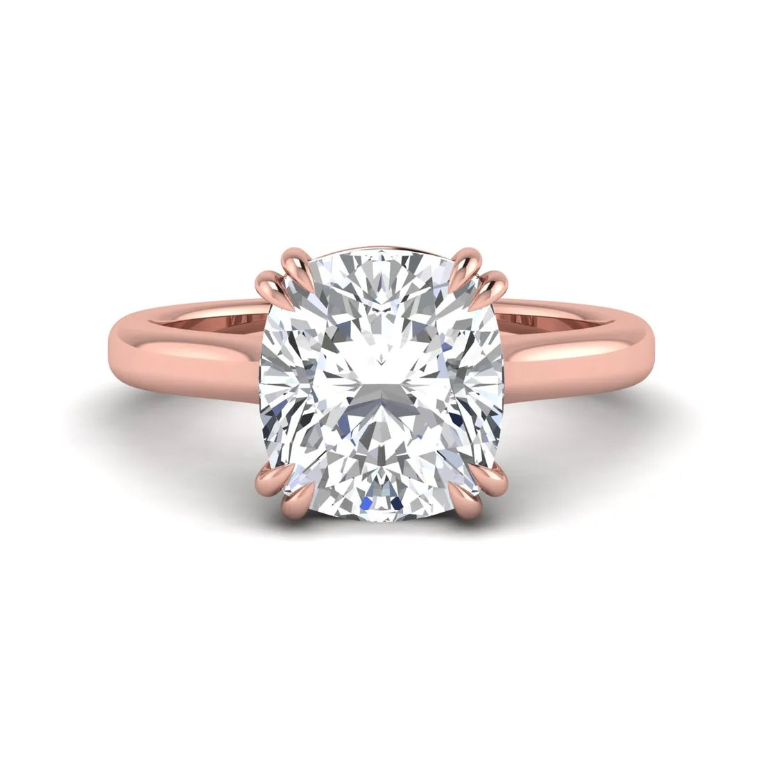 OctaPearl 3.5 ct Cushion Prong Set Lab Grown Diamond Solitaire Engagement Ring