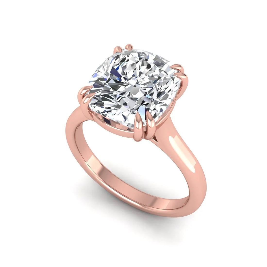 OctaPearl 3.5 ct Cushion Prong Set Lab Grown Diamond Solitaire Engagement Ring