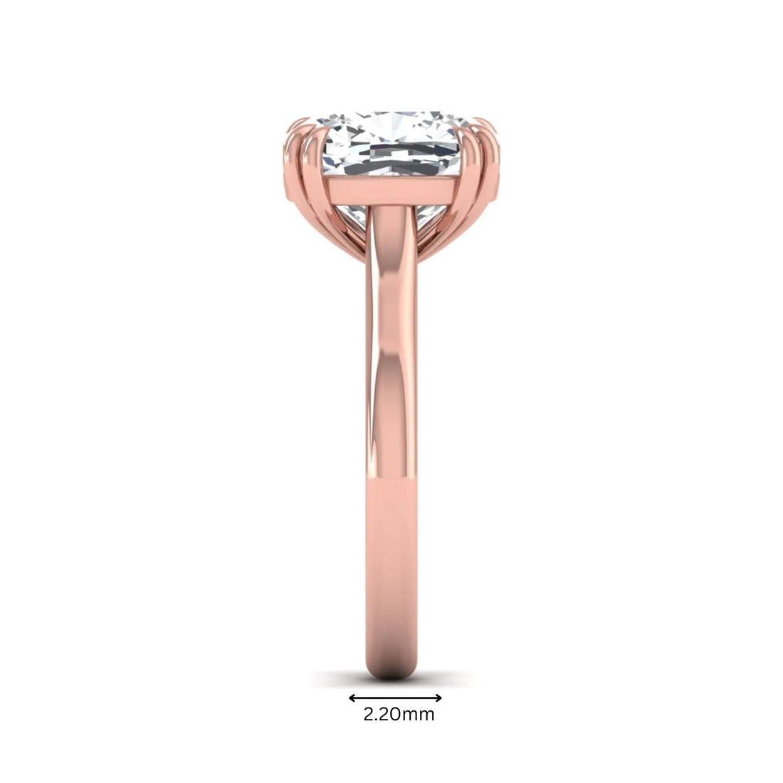OctaPearl 3.5 ct Cushion Prong Set Lab Grown Diamond Solitaire Engagement Ring