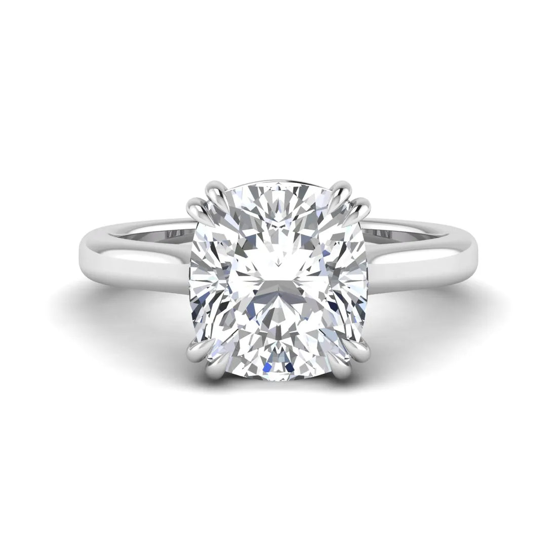 OctaPearl 3.5 ct Cushion Prong Set Lab Grown Diamond Solitaire Engagement Ring