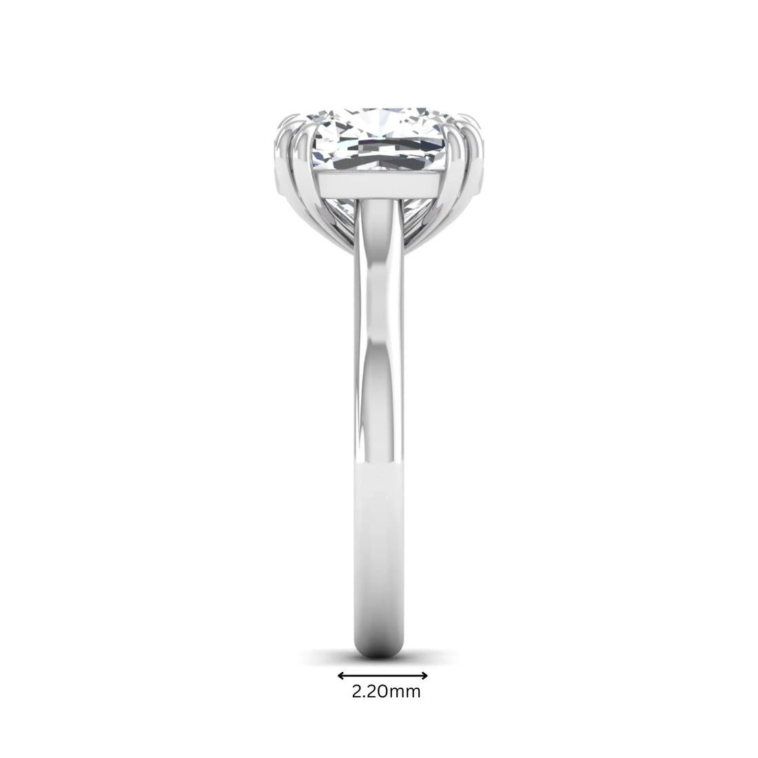 OctaPearl 3.5 ct Cushion Prong Set Lab Grown Diamond Solitaire Engagement Ring