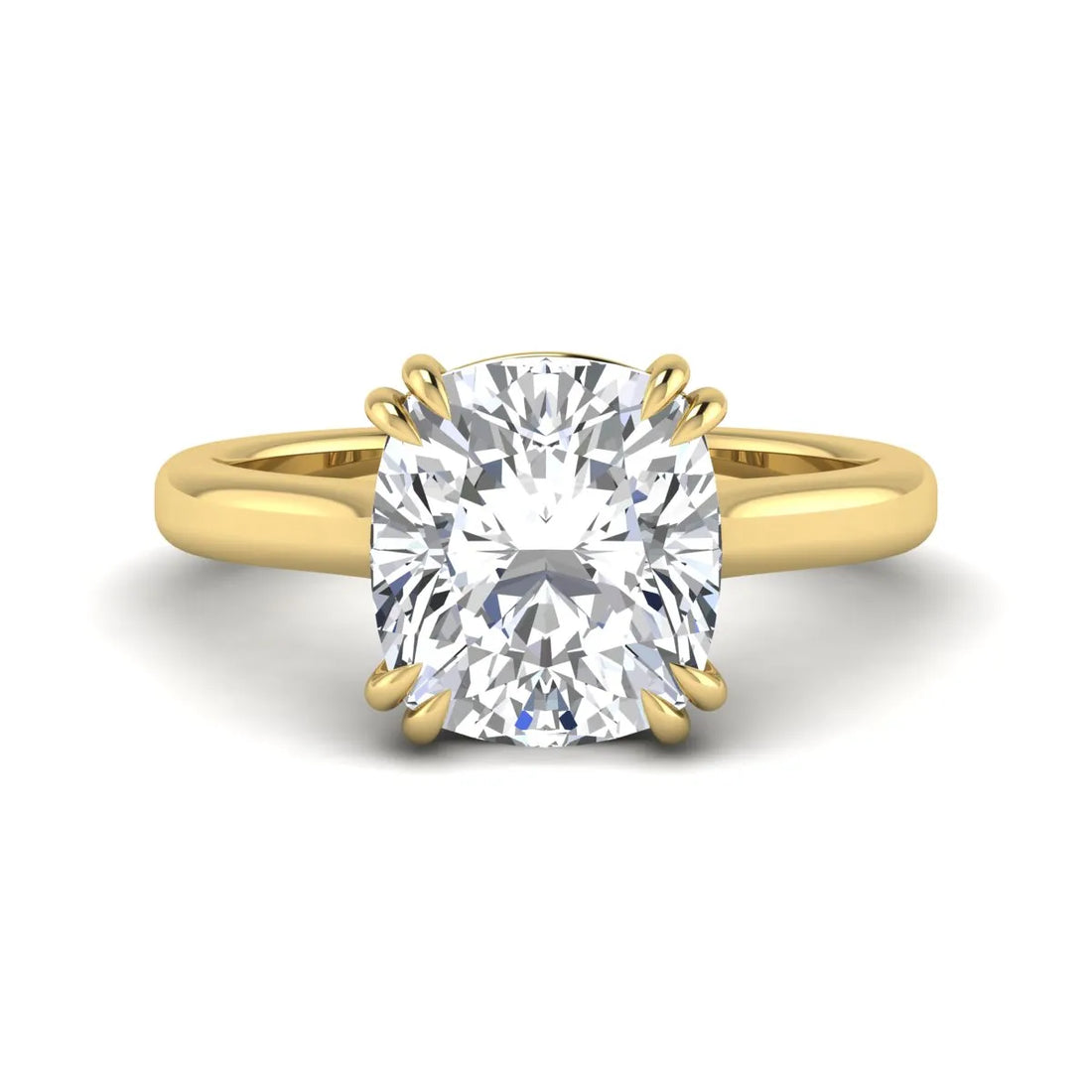OctaPearl 3.5 ct Cushion Prong Set Lab Grown Diamond Solitaire Engagement Ring