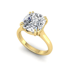 OctaPearl 3.5 ct Cushion Prong Set Lab Grown Diamond Solitaire Engagement Ring - alternate view