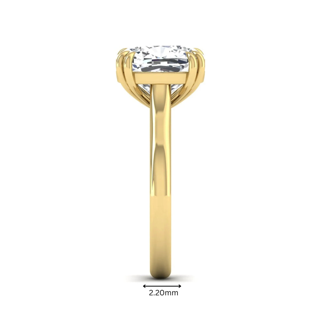 OctaPearl 3.5 ct Cushion Prong Set Lab Grown Diamond Solitaire Engagement Ring