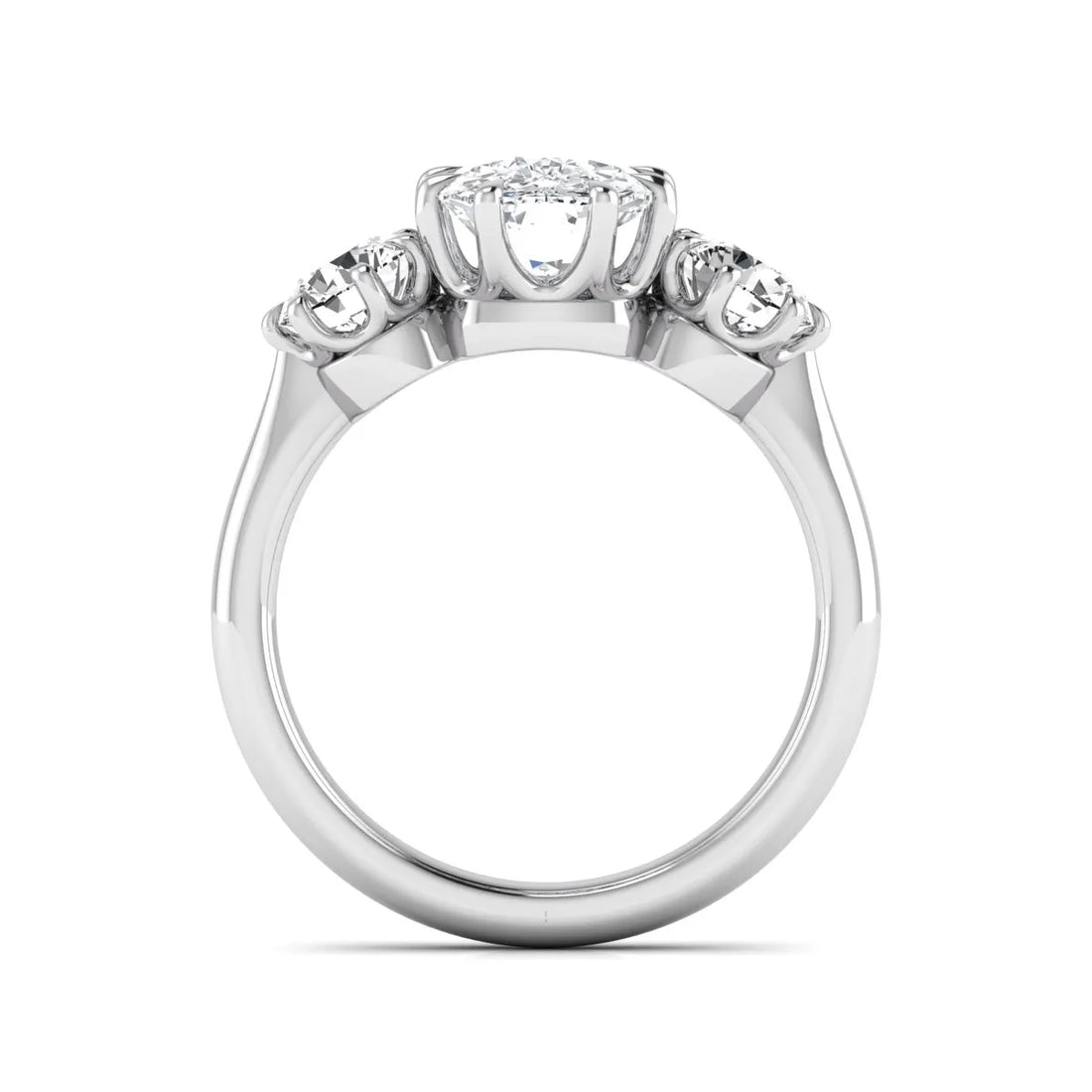 OctaPearl 3 ct Cushion Three Stone Lab Grown Diamond Engagement Ring