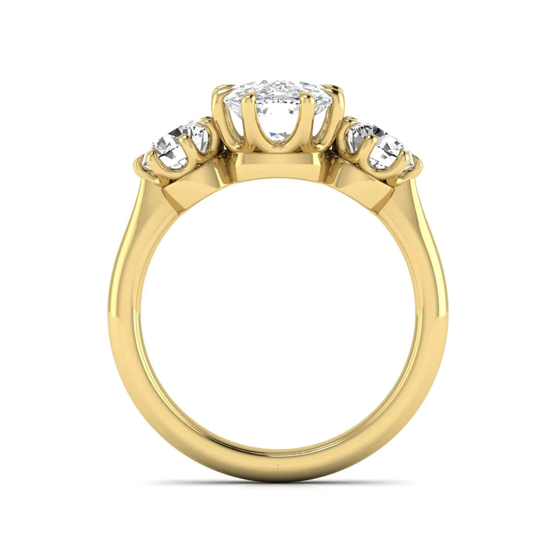 OctaPearl 3 ct Cushion Three Stone Lab Grown Diamond Engagement Ring