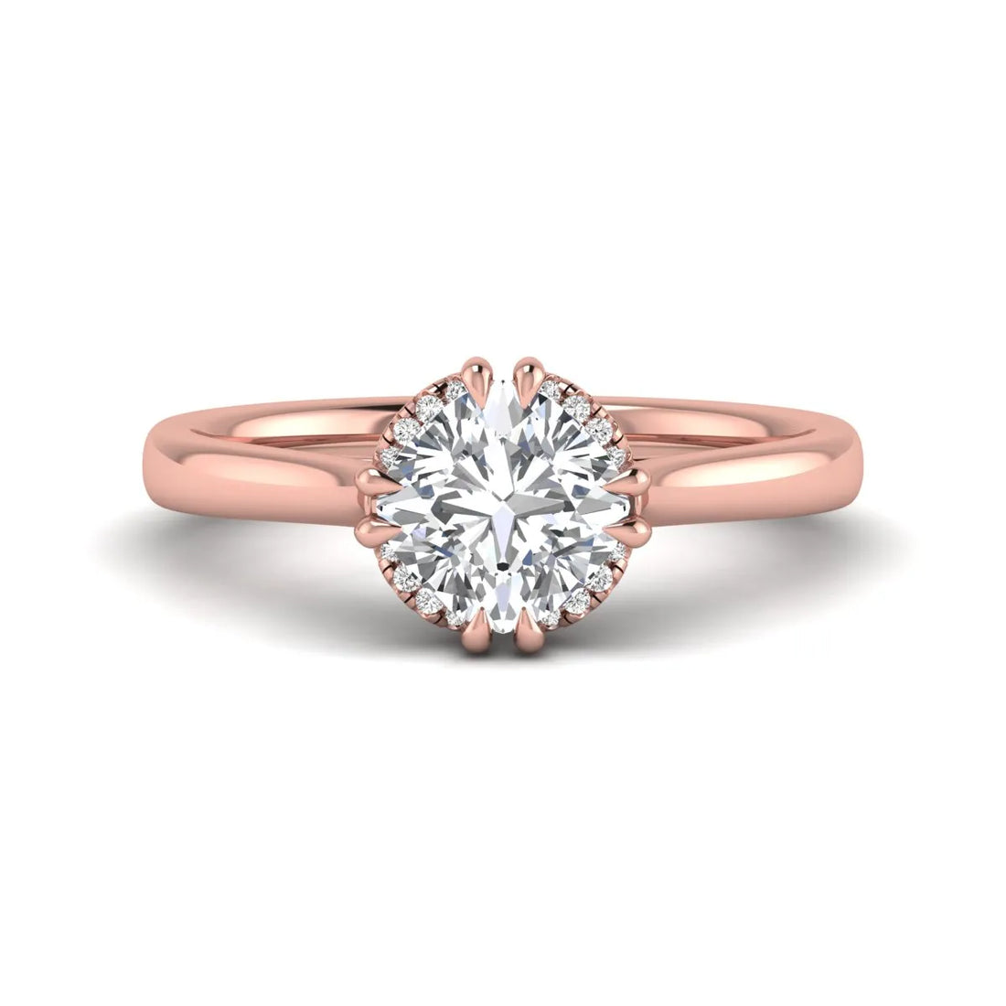OctaPearl 1.5 ct Cushion Solitaire Lab Grown Diamond Double Claw Engagement Ring