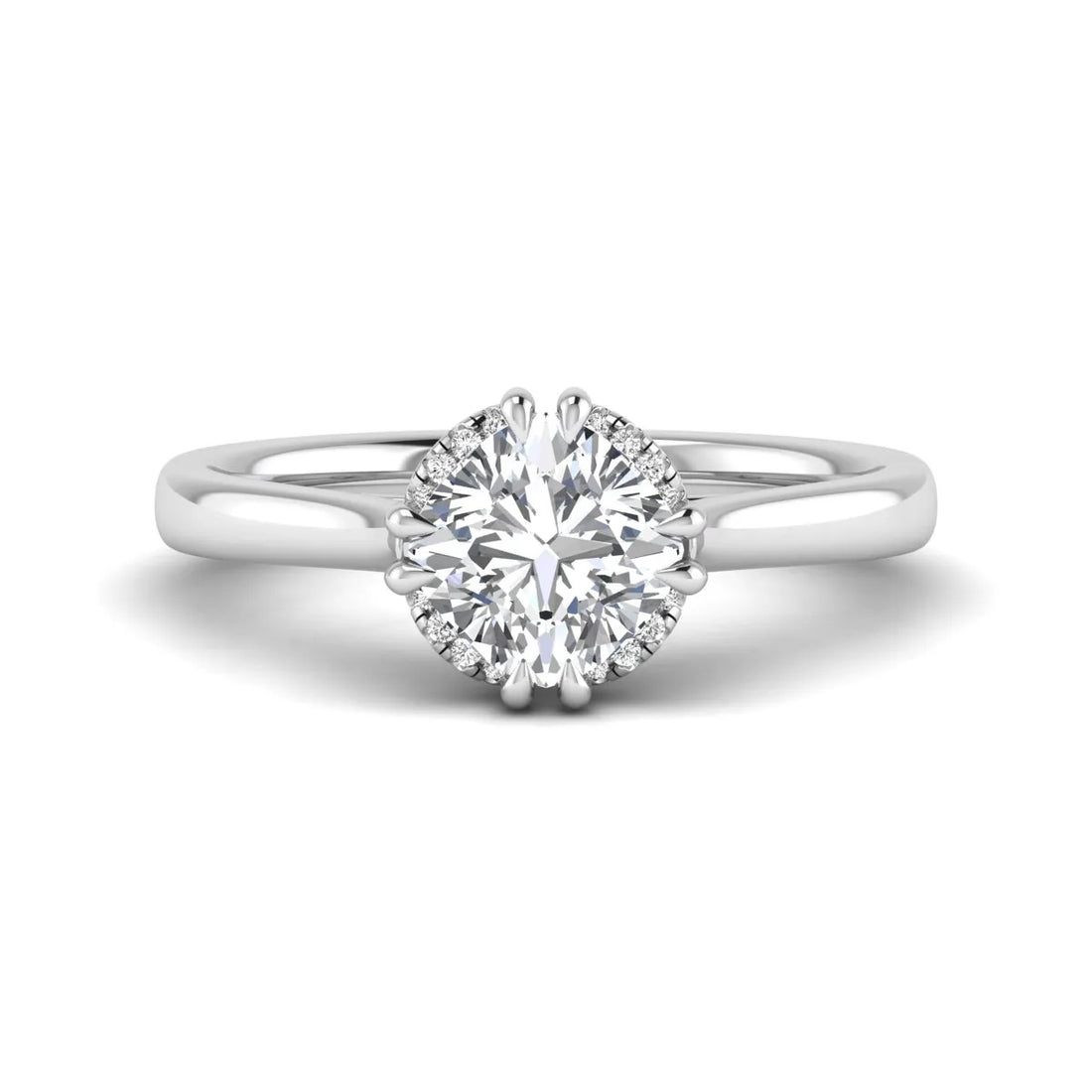 OctaPearl 1.5 ct Cushion Solitaire Lab Grown Diamond Double Claw Engagement Ring