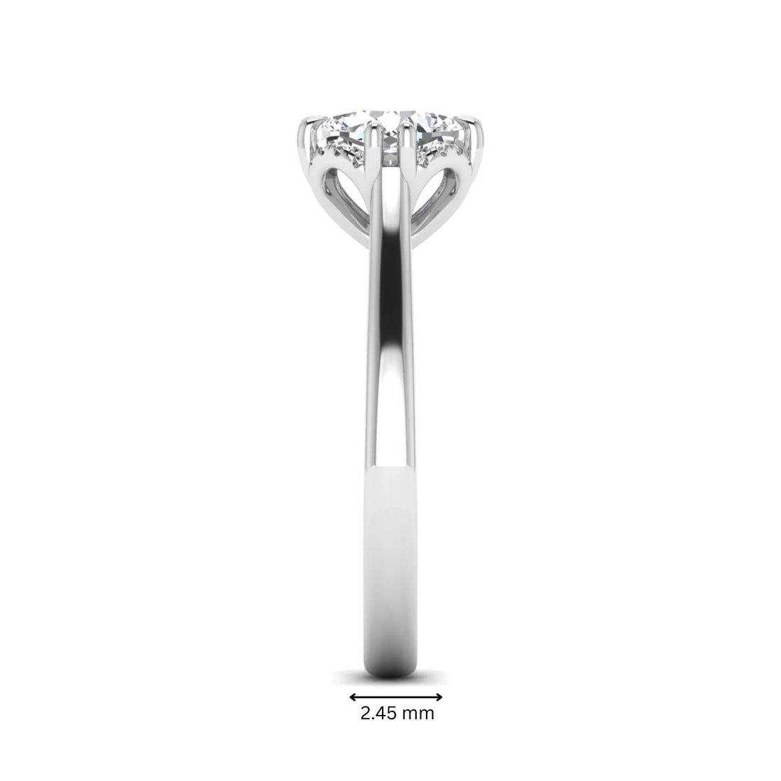 OctaPearl 1.5 ct Cushion Solitaire Lab Grown Diamond Double Claw Engagement Ring