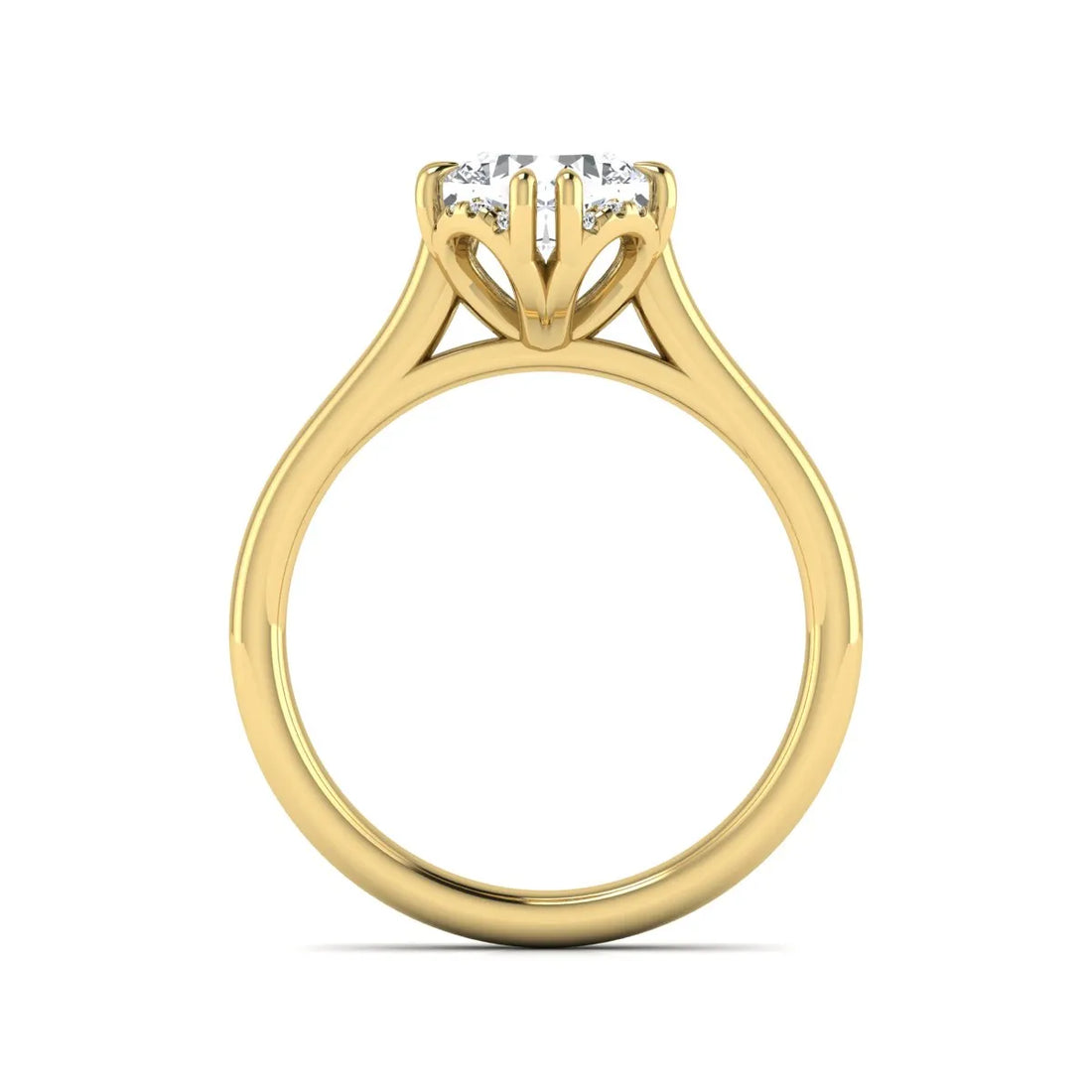 OctaPearl 1.5 ct Cushion Solitaire Lab Grown Diamond Double Claw Engagement Ring