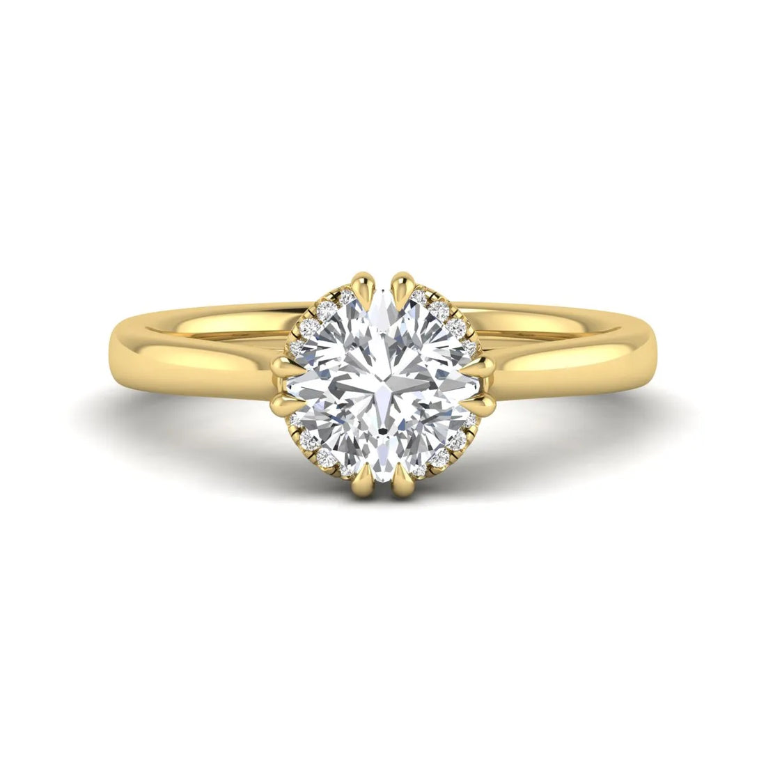 OctaPearl 1.5 ct Cushion Solitaire Lab Grown Diamond Double Claw Engagement Ring