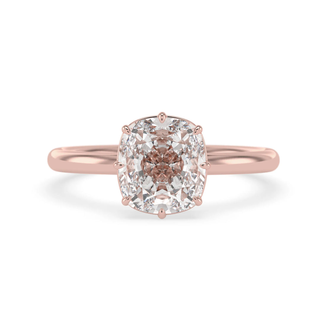 OctaPearl 2.5 ct Cushion Lab Grown Diamond Solitaire Engagement Ring
