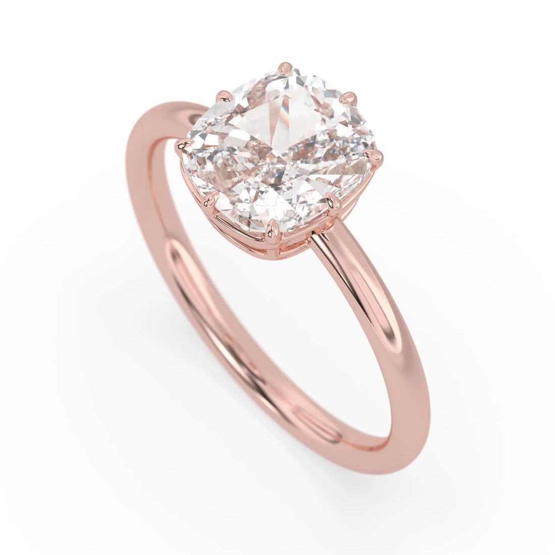 OctaPearl 2.5 ct Cushion Lab Grown Diamond Solitaire Engagement Ring