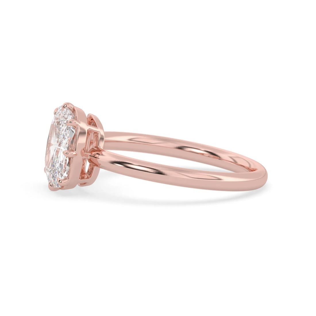 OctaPearl 2.5 ct Cushion Lab Grown Diamond Solitaire Engagement Ring