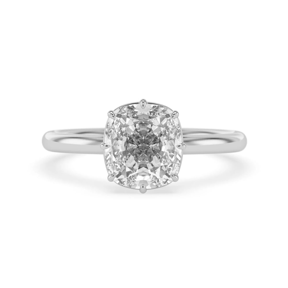 OctaPearl 2.5 ct Cushion Lab Grown Diamond Solitaire Engagement Ring