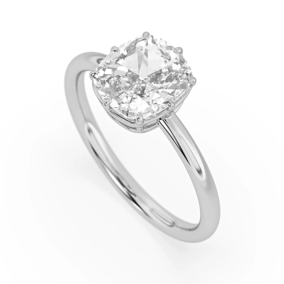 OctaPearl 2.5 ct Cushion Lab Grown Diamond Solitaire Engagement Ring