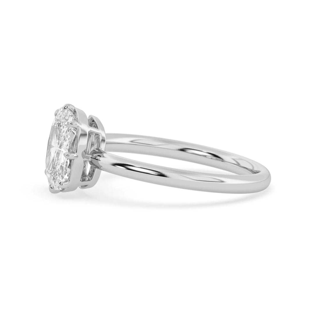 OctaPearl 2.5 ct Cushion Lab Grown Diamond Solitaire Engagement Ring