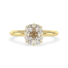 OctaPearl 2.5 ct Cushion Lab Grown Diamond Solitaire Engagement Ring