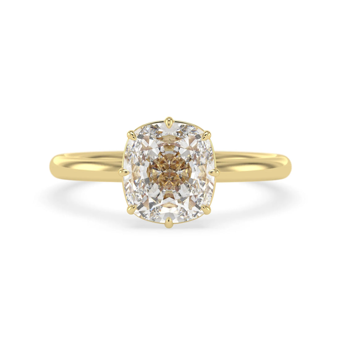 OctaPearl 2.5 ct Cushion Lab Grown Diamond Solitaire Engagement Ring