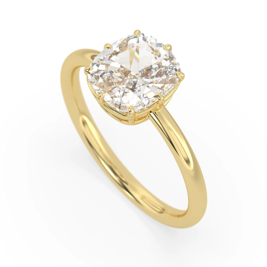 OctaPearl 2.5 ct Cushion Lab Grown Diamond Solitaire Engagement Ring