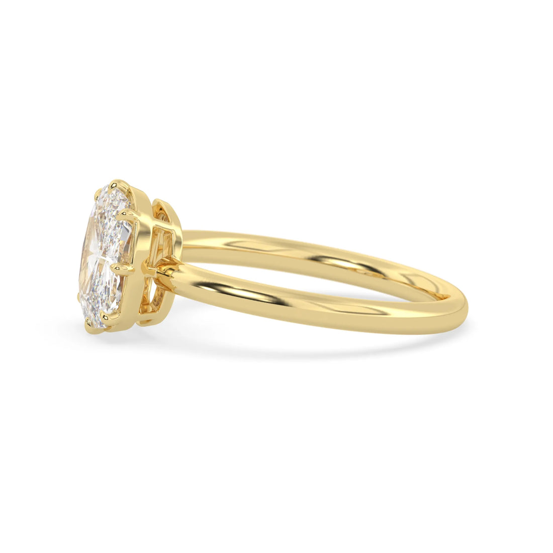 OctaPearl 2.5 ct Cushion Lab Grown Diamond Solitaire Engagement Ring