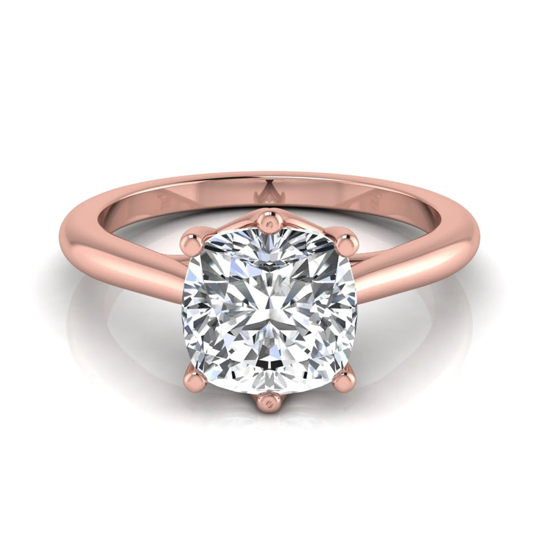 OctaPearl 1.5 ct Cushion Six Prong Lab Grown Diamond Solitaire Engagement Ring
