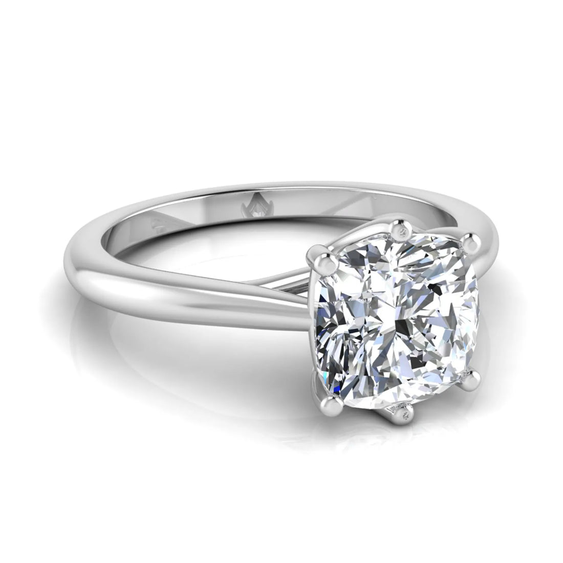OctaPearl 1.5 ct Cushion Six Prong Lab Grown Diamond Solitaire Engagement Ring